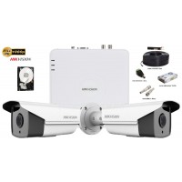 Kit complet supraveghere Hikvision 2 camere 1080p Full HD,IR 40m