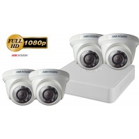 Sistem supraveghere video 4 camere de interior Hikvision 2MP FullHD, IR 20M