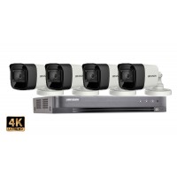 Sistem supraveghere video Hikvision 4 camere de exterior 8MP(4K), IR 30M