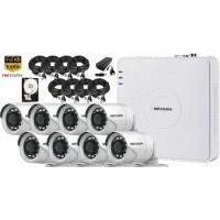 Kit supraveghere Hikvision 8 camere 1080P, IR 20, HDD 1TB   