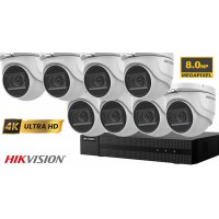 Sistem supraveghere video Hikvision 8 camere de interior 8MP(4K), IR 30m