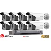 Sistem supraveghere video Hikvision 8 camere Ultra Low-Light 2MP, Lentila Varifocala, PoC, IR 40M